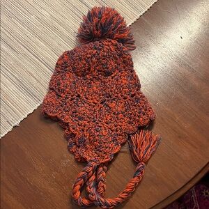 Free people orange and blue hat